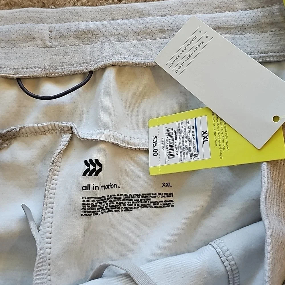 All In Motion Men's Gray Mesh Spacer Jogger Pants XXL
